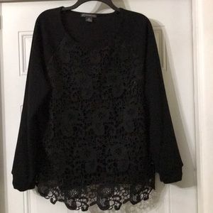 Lace front sweatshirt